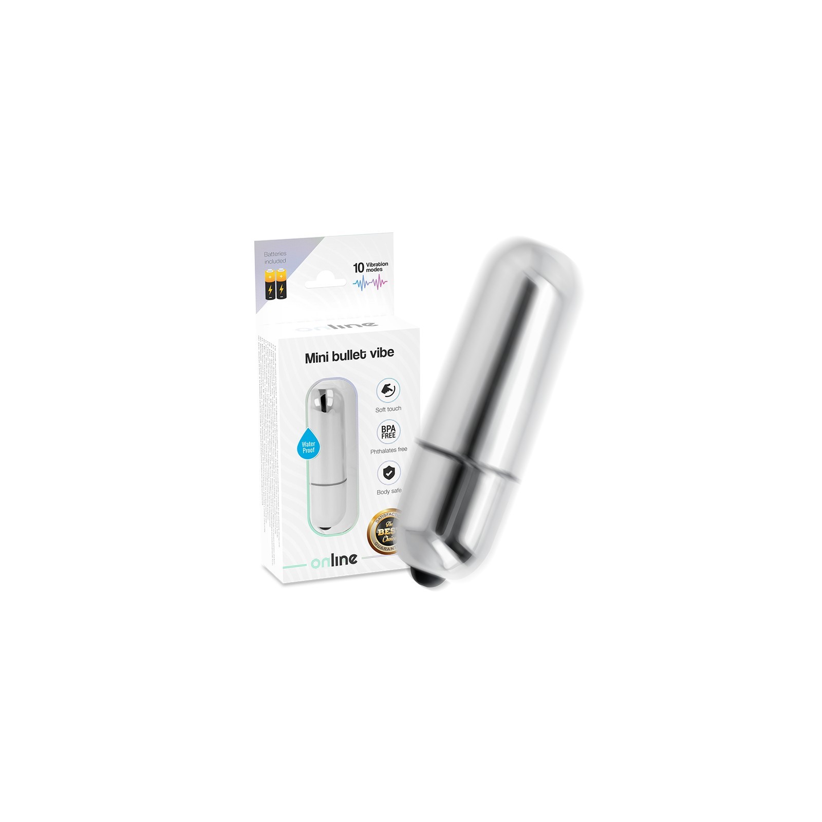 Mini Silver Vibrating Bullet | 10 Vibration Modes