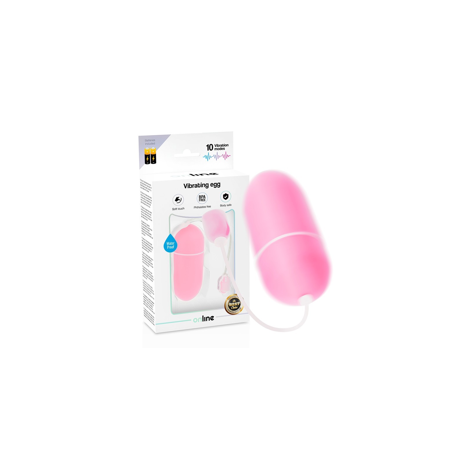 Huevo Vibrador Waterproof Rosa | 10 Modos Potentes