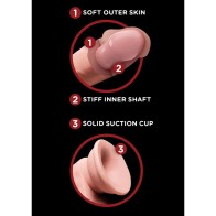 King Cock - Plus 3D Dildo Swinging Balls 12.7 Cm