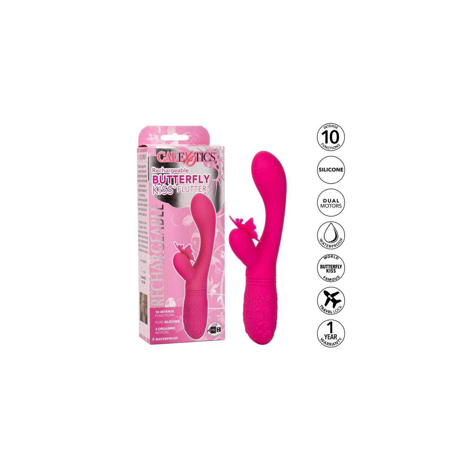 Masajeador Butterfly Kiss Recargable Para Parejas