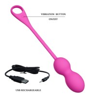 Pretty Love Elvira Vibrating Balls Rechargeable Pink