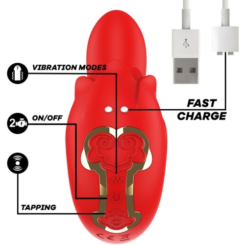 Selena Estimulador Vibrating + Tapping Rojo - La Experiencia de Placer Definitivo