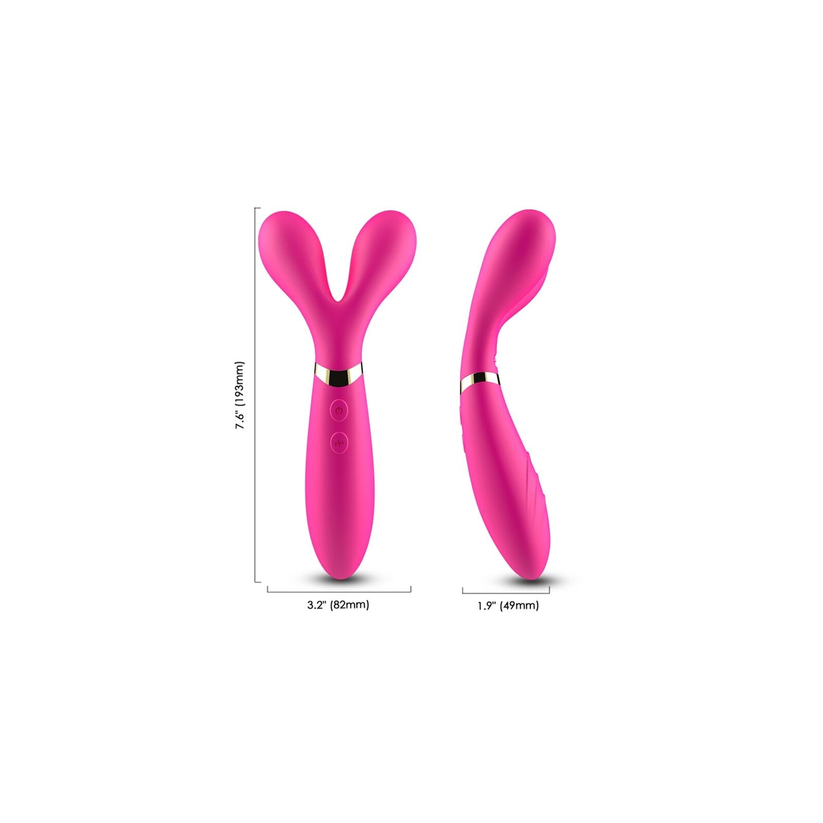 Armony - Y-wand Masajeador & Vibrador Cabeza Doble Fucsia