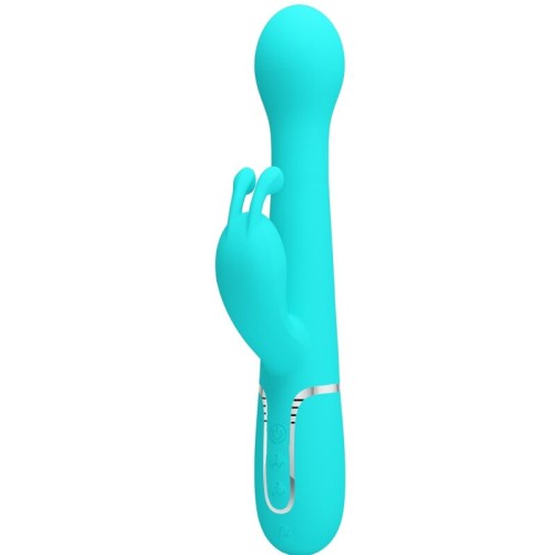 Pretty Love Dejon 3-in-1 Rabbit Vibrator - Aqua Green