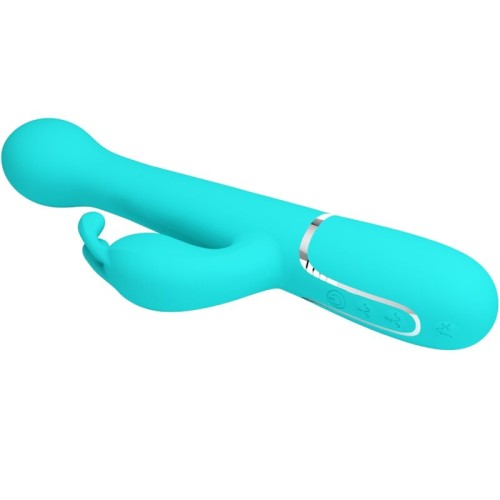 Pretty Love Dejon 3-in-1 Rabbit Vibrator - Aqua Green