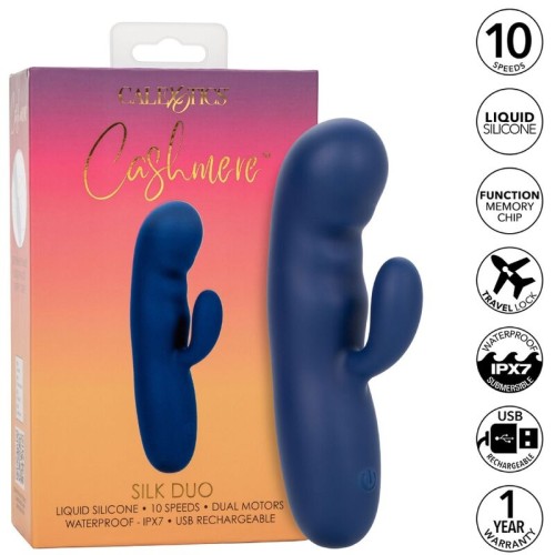 Cashmere Silk Duo Azul - Masajeador de Doble Motor para el Placer Definitivo