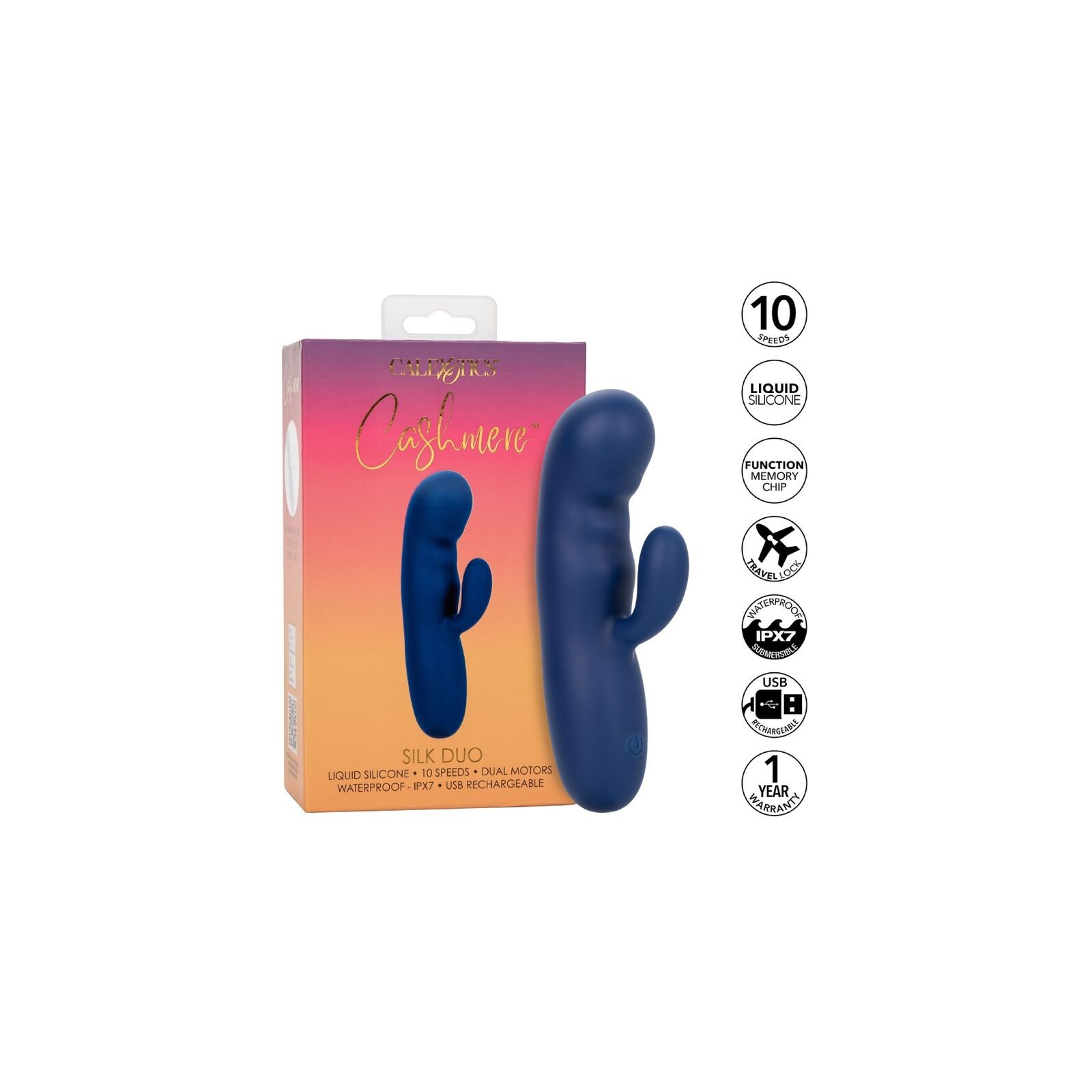 Cashmere Silk Duo Blue - Dual Motor G-Spot Massager for Ultimate Pleasure