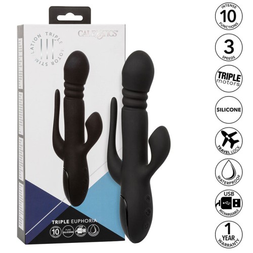 Triple Euphoria Black Vibrator