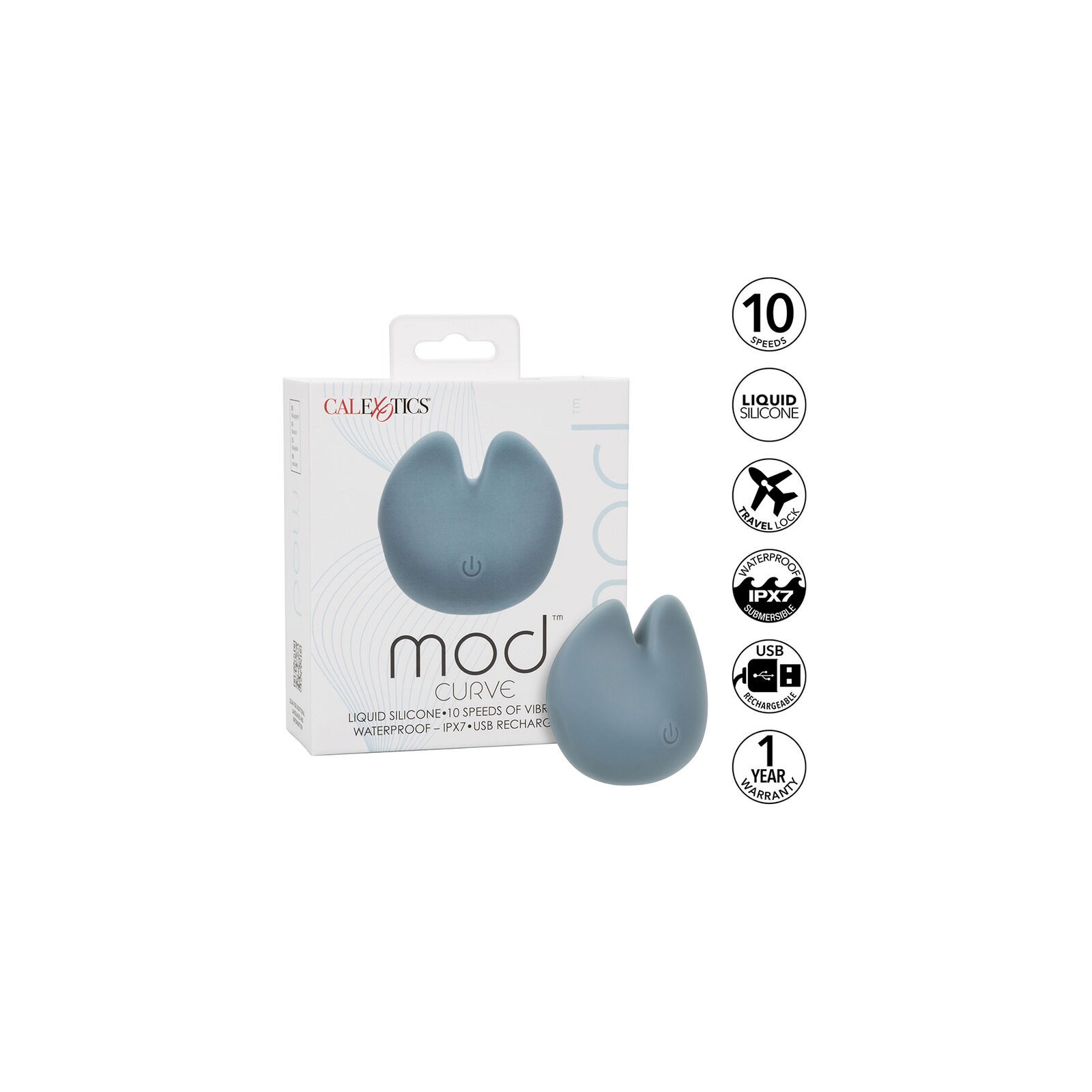 Mod Curve Blue Vibratory Stimulator - Intense Pleasure