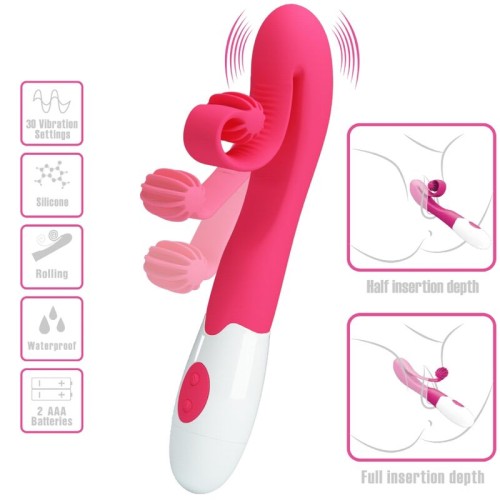 Vibrador Y Estimulador 30 Velocidades Rosa