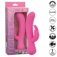 - First Time Vibrador Rabbit Recargable Rosa - Placer Supremo