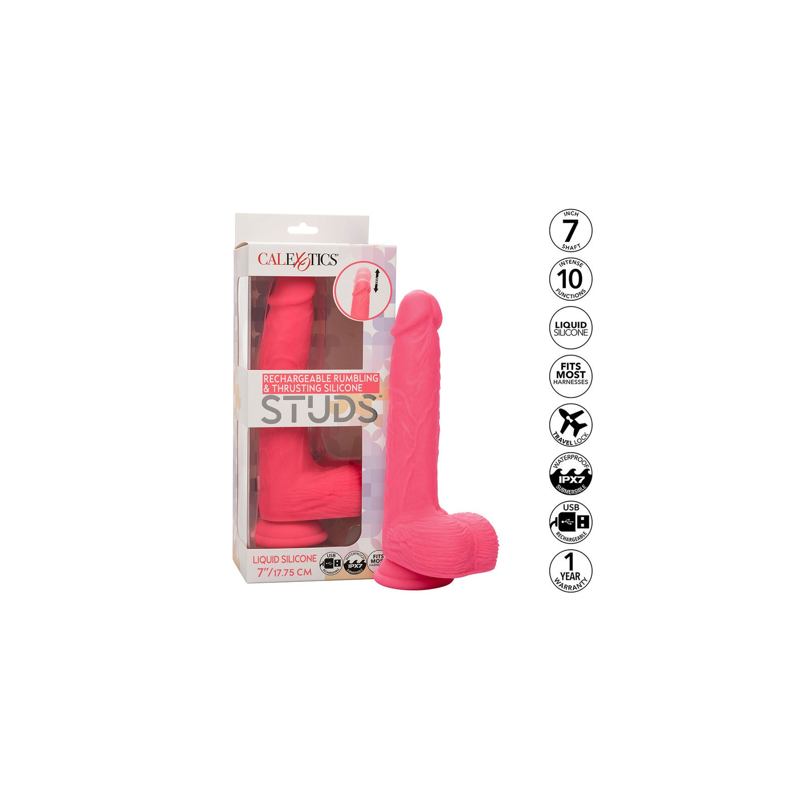 Rechargeable Silicone Studs Vibrator 10 Vibrations