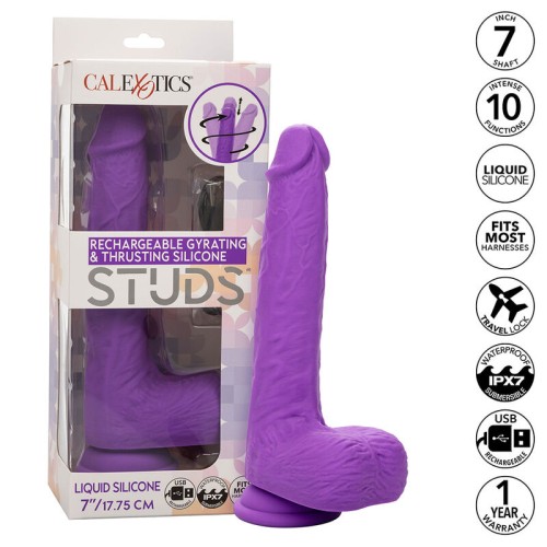 Rechargeable Gyrating & Thrusting Silicone Studs