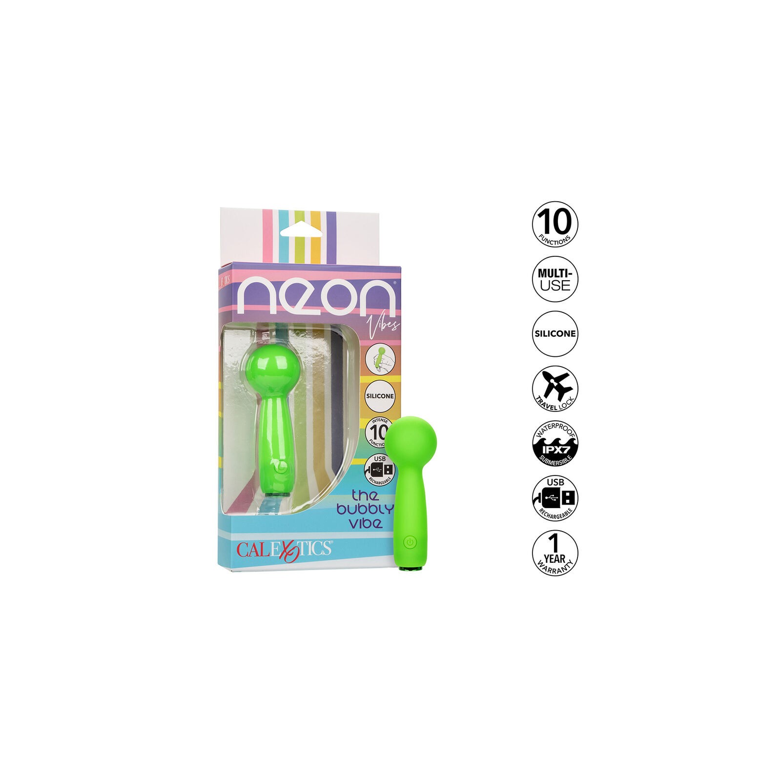 Neon Vibes The Bubbly Vibe Mini Massager Green