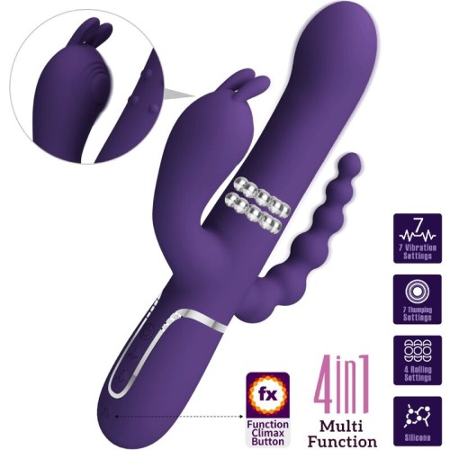 Pretty Love Cammy Triple Function Vibrator 4 In 1 Purple