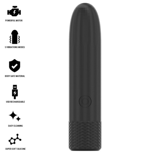 Geri Rechargeable Vibrating Bullet USB - Black & Silver