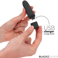 Geri Rechargeable Vibrating Bullet USB - Black & Silver