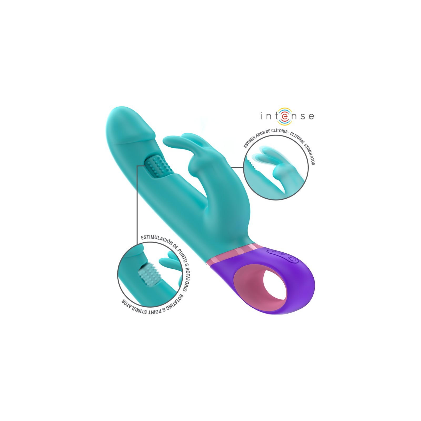 Intense Monica Rabbit Vibrator with G-Spot Rotator Blue