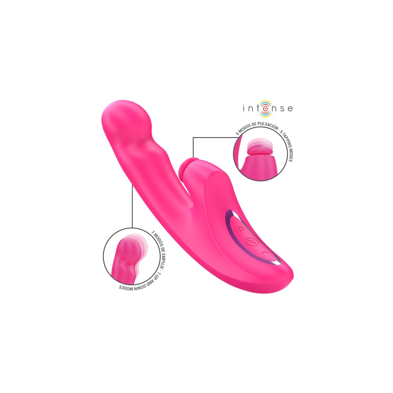 Intense - Emi Vibrador 13,5 Cm Multifunción 3 En 1 10 Vibraciones Rosa