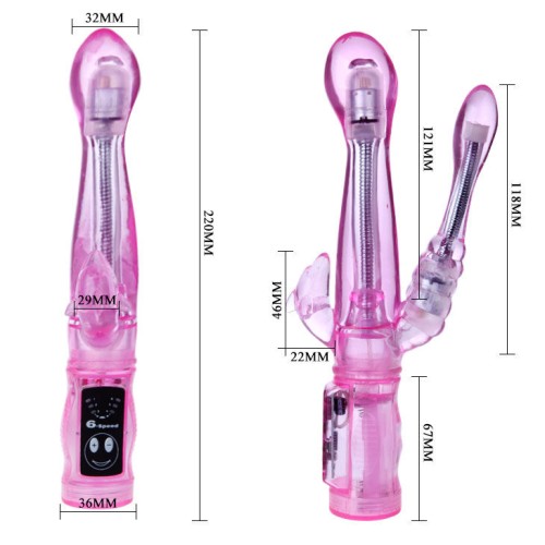 Vibrador Flexible Con Estimulador Anal Para Placer Extremo