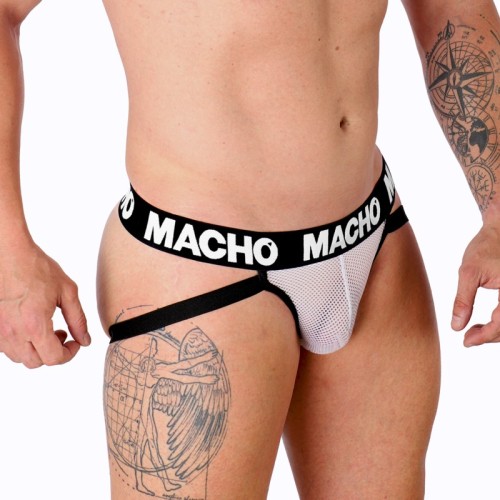 Jock de Rejilla Blanco Macho para Hombres