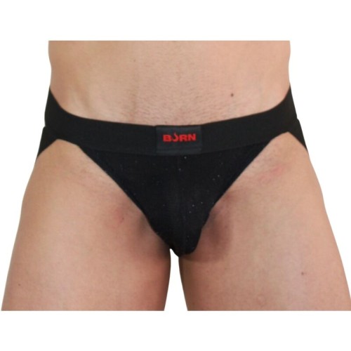 BURN Shiny Black Jockstrap