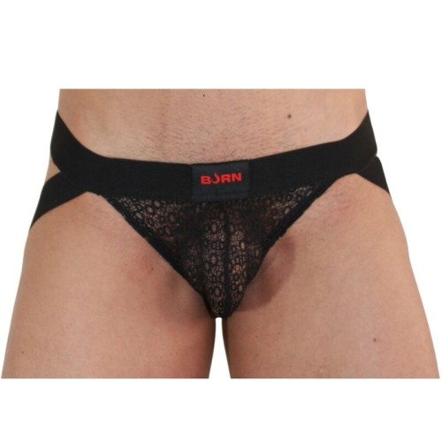 BURN Sexy Lace Jockstrap Black S - Ultimate Comfort