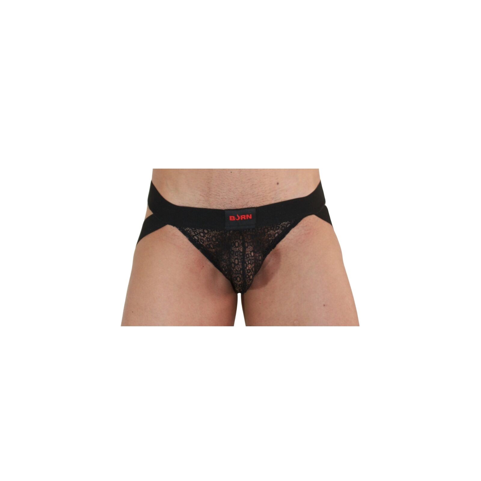 BURN Sexy Lace Jockstrap Black S - Ultimate Comfort