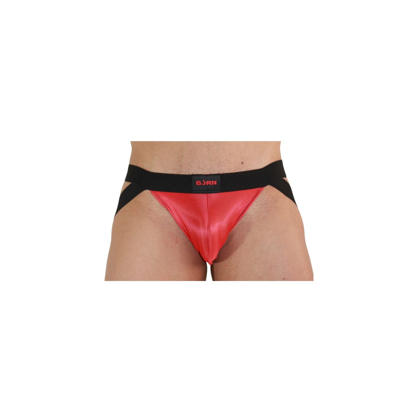 BURN Red/Black Low-Cut Jockstrap