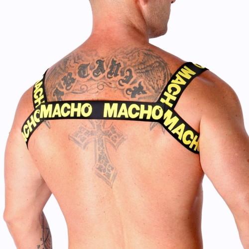 Macho Arnés Doble Amarillo Ajustable