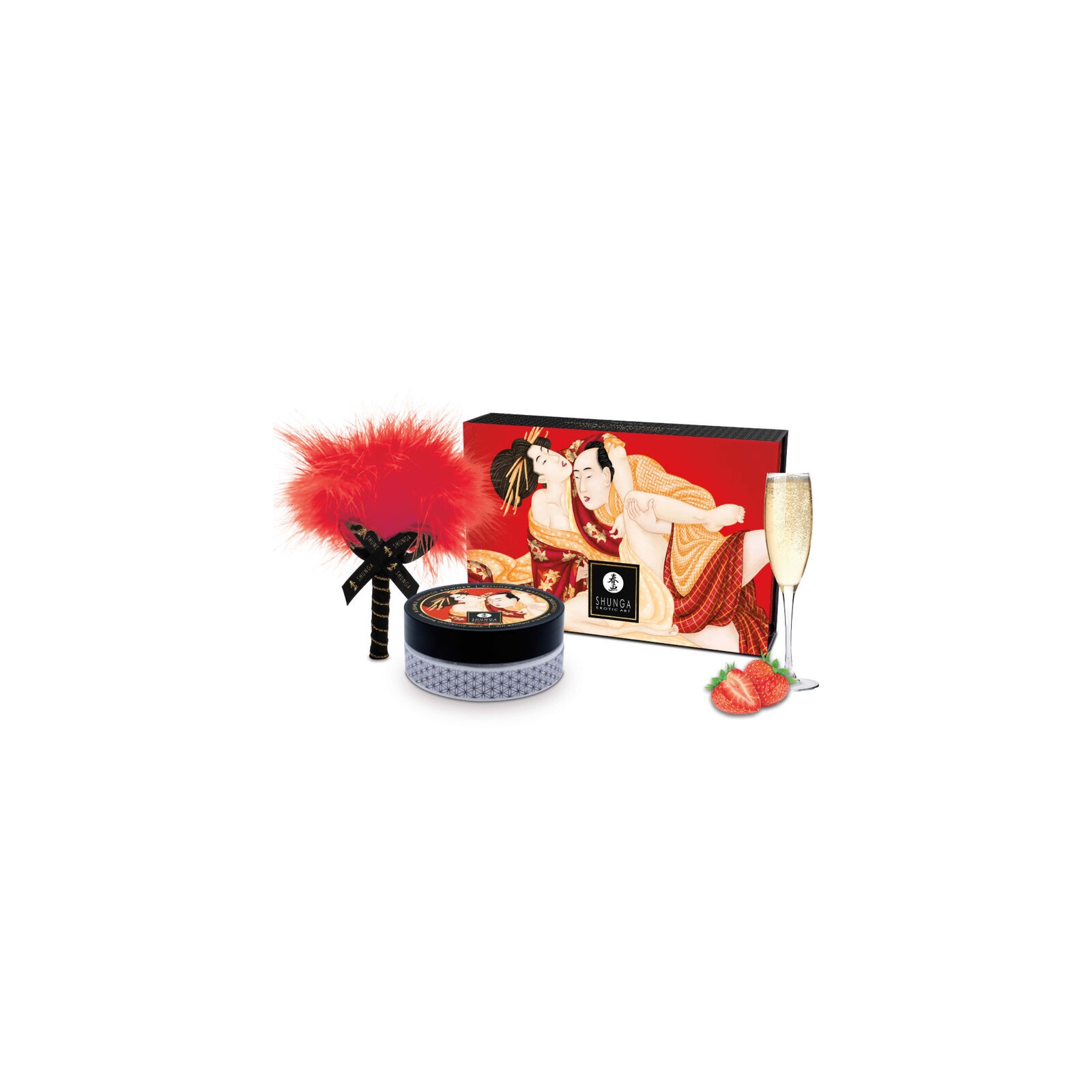 Shunga Edible Massage Powder Strawberry Kit