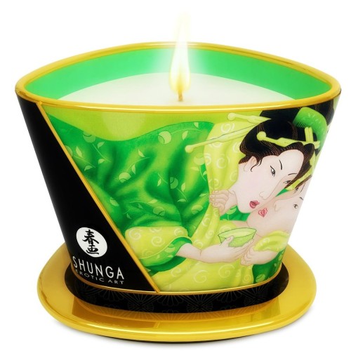 Shunga Green Tea Massage Candle 170ml for Sensual Pleasure