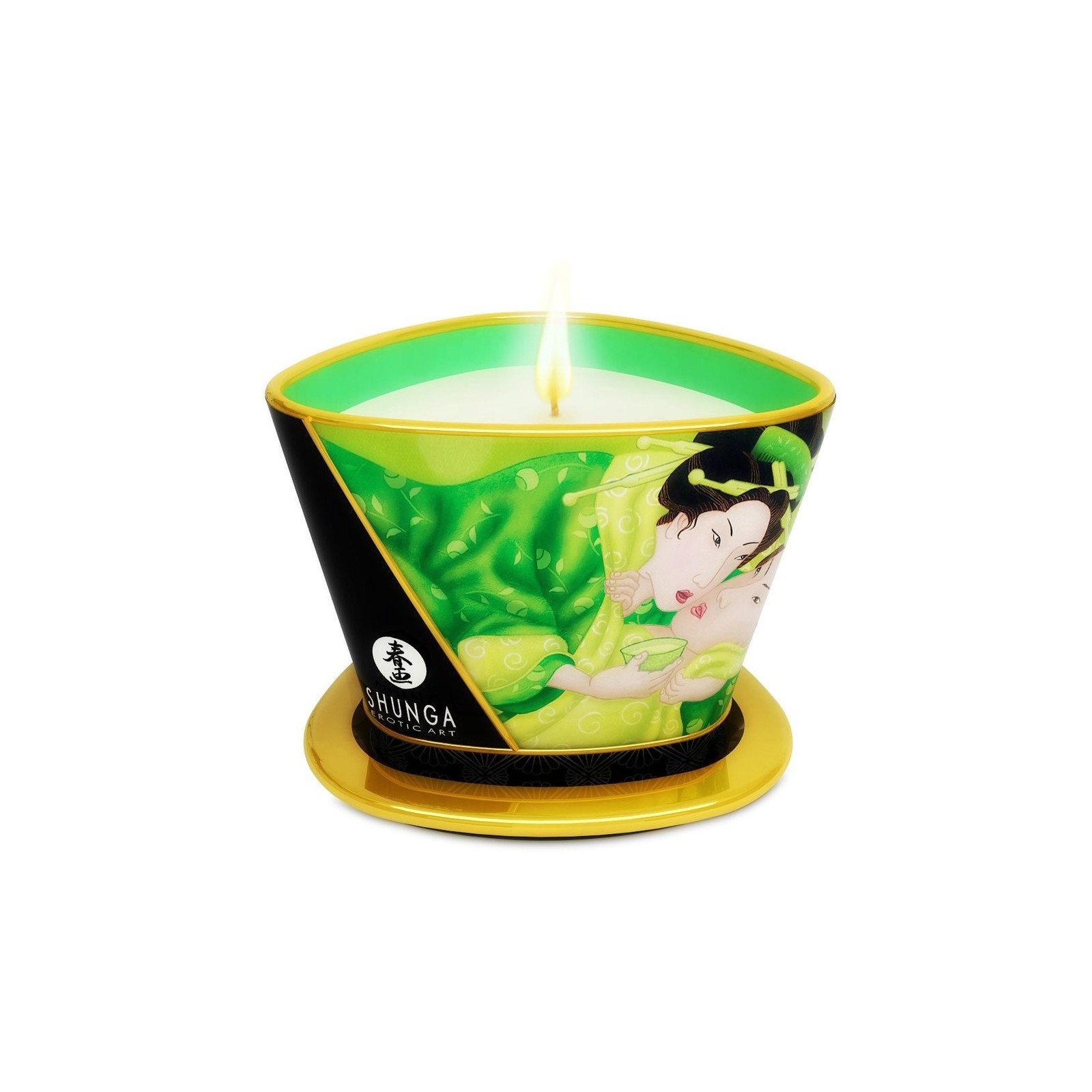 Shunga Green Tea Massage Candle 170ml for Sensual Pleasure