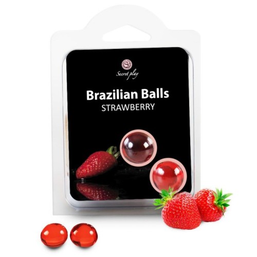 Set de 2 Bolas Brasileñas - Sabor Fresa Secretplay