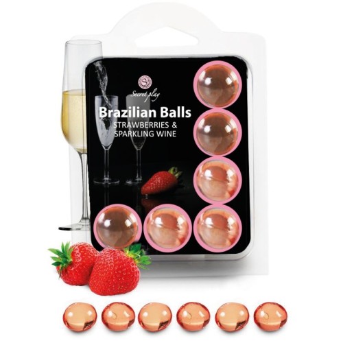 Set of 6 Brazilian Strawberry Balls with Cava