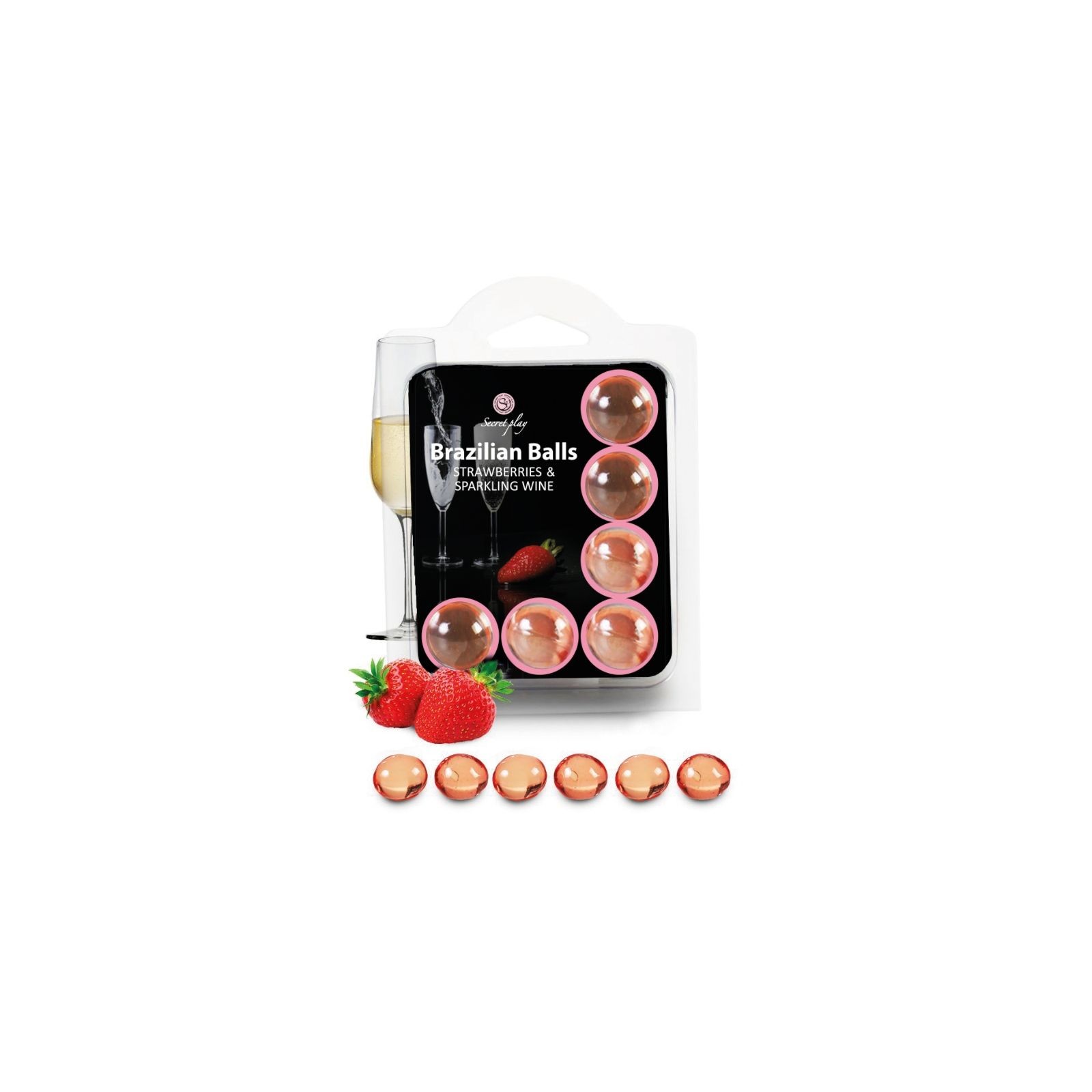 Set of 6 Brazilian Strawberry Balls with Cava