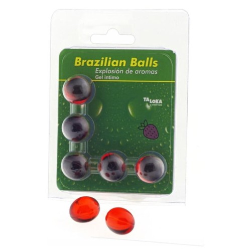 Pack de 5 Bolas Brasileñas Gel Íntimo Fresa