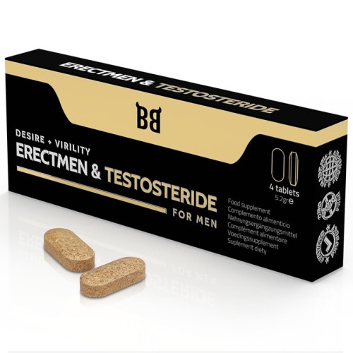 Erectmen & Testosteride Potencia Y Testosterona Para Hombre - 4 Cápsulas