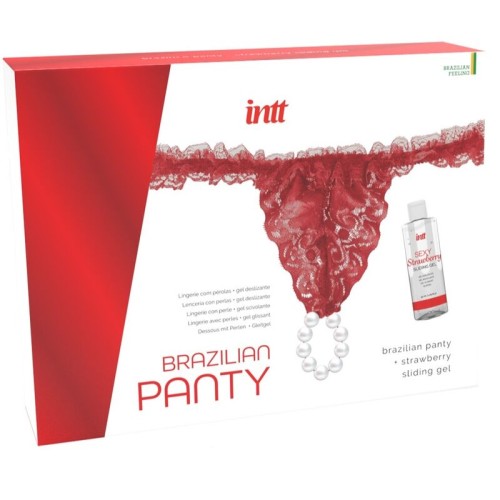 Red Brazilian Panty with Pearls - Satisfy Your Desires