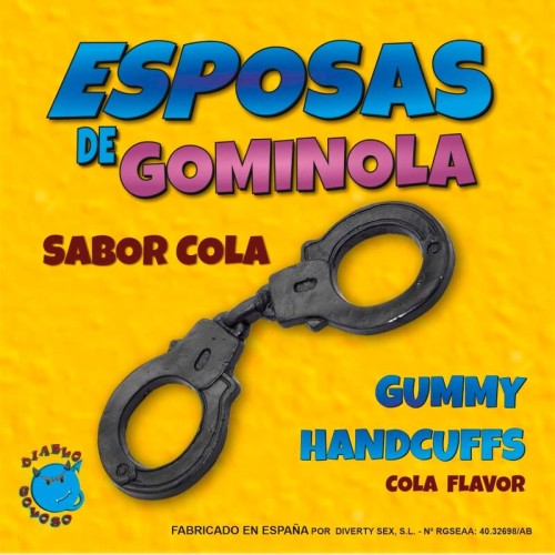 Gummy Handcuffs Black Cola Flavor - Fun Party Accessory