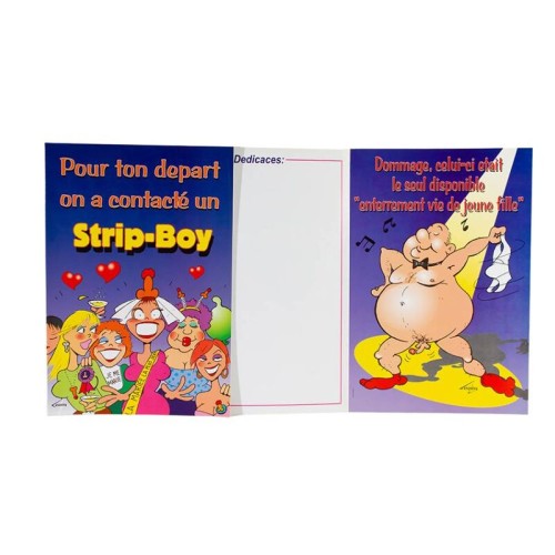 Tarjeta de Felicitación Erótica Strip-boy para Celebraciones Divertidas