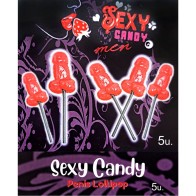 5 Cherry-Flavored Penis Shaped Lollipops Box