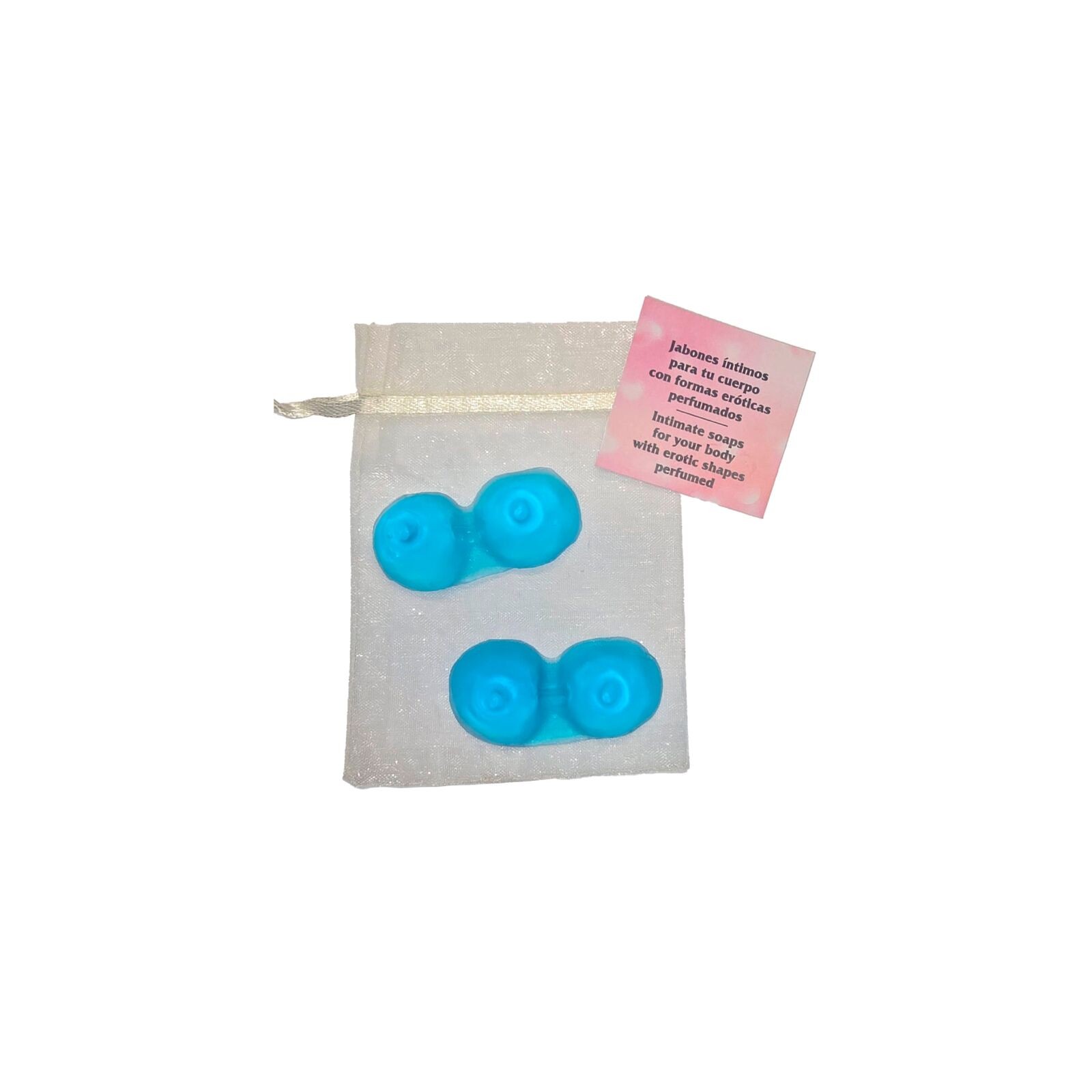 2 Mini Soaps Breast Shape Blue