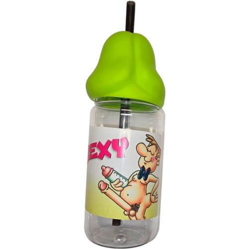 Biberón Forma Pene 360ml Verde - Accesorio Humorístico para Fiestas