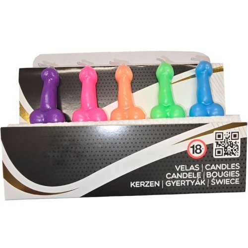 Box with 5 Penis Shaped Candles - Fun and Vibrant