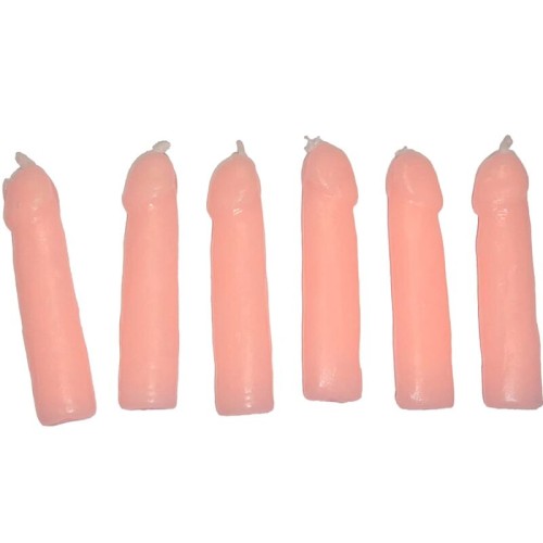 Set de 6 Velas en Forma de Pene Carne - Diversión para la Fiesta