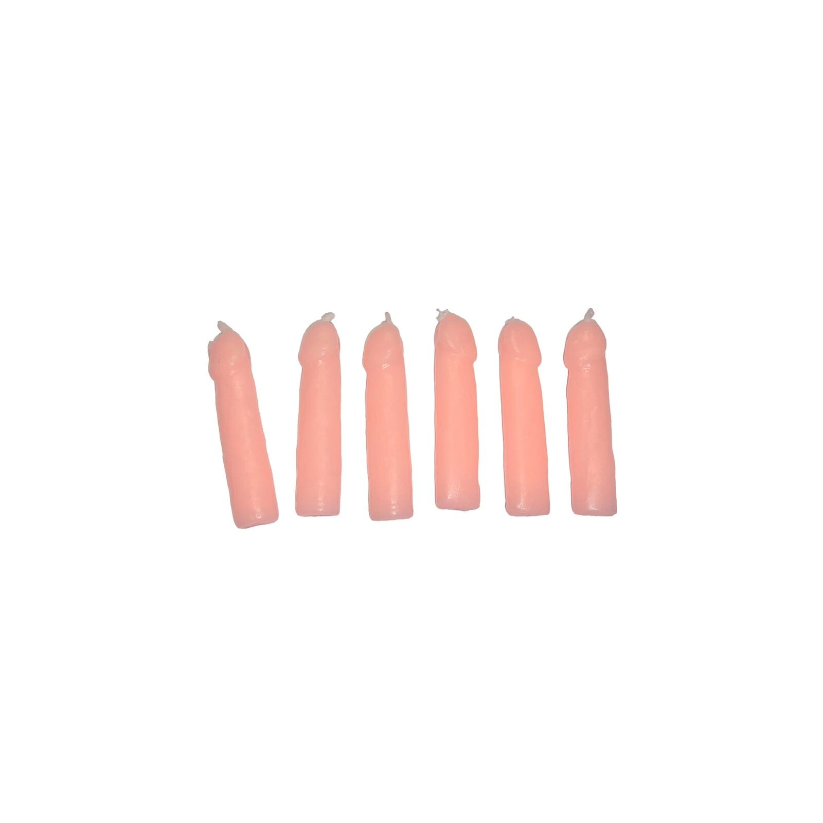 Set of 6 Flesh-Colored Penis Shaped Candles - Party Fun