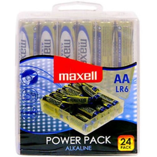 Maxell AA LR6 Alkaline Battery Pack of 24