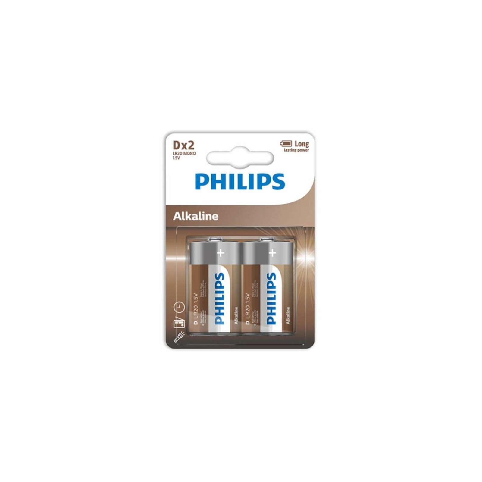 Philips Alkaline D Battery LR20 Blister Pack