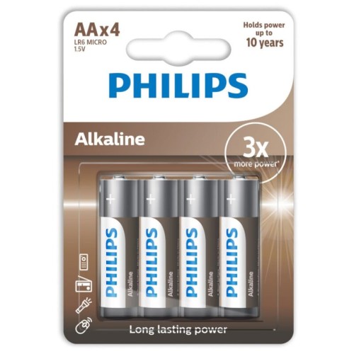 Philips - Pila Alcalina AA - Fuente de Poder Fiable